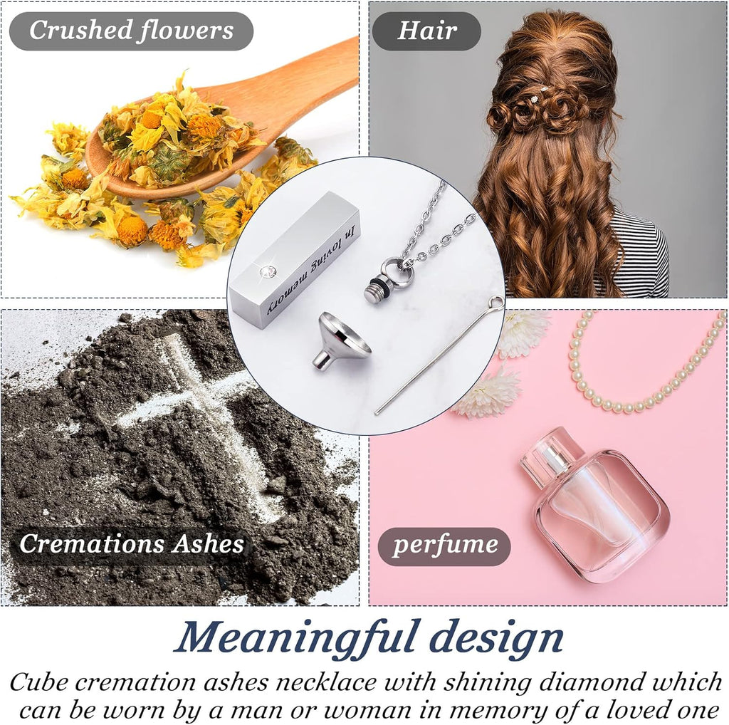 Urn Necklace for Ashes for Men Women Cremation Jewelry for Ashes Stainless Steel Small Keepsake Pendant for Human Ashes