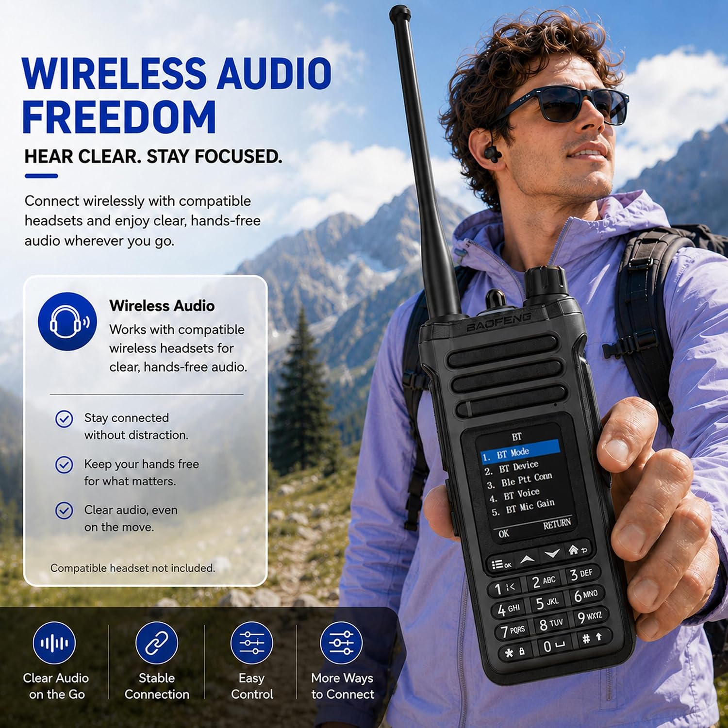 UV-36 Pro/SW-9 VHF UHF Handheld Ham Radio with App Programming | Analog dual-band radio with 2.0 in TFT display, full