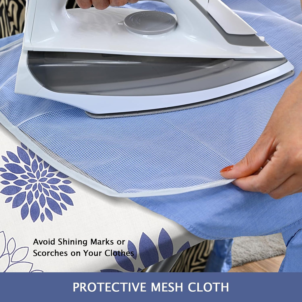 12.5"x32" Small Ironing Board Cover and Pad,Mini Iron Board Cover | 3-Layer Silicone Coated Cover with Pad,Elastic