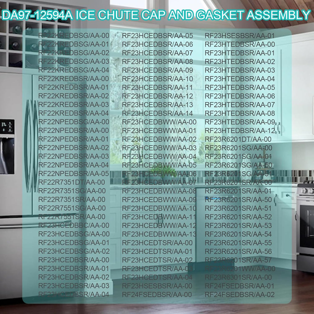 DA97-12594A Refrigerator Ice Chute Cap and Gasket Assembly fit for Samsung