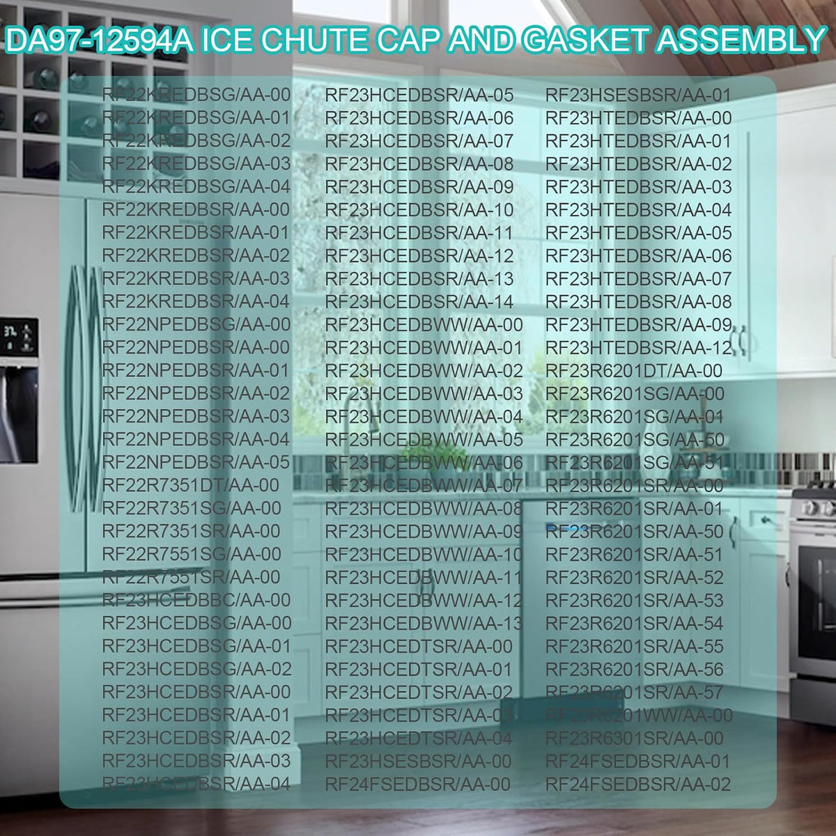 DA97-12594A Refrigerator Ice Chute Cap and Gasket Assembly fit for Samsung