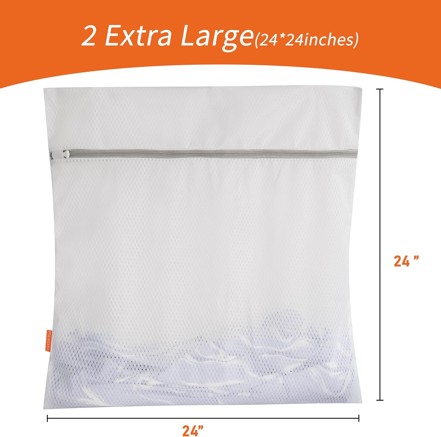 Diamond Mesh Laundry Bags 2 Pack (XX-Large, 24x24”) | Heavy Duty Mesh, Durable Zipper