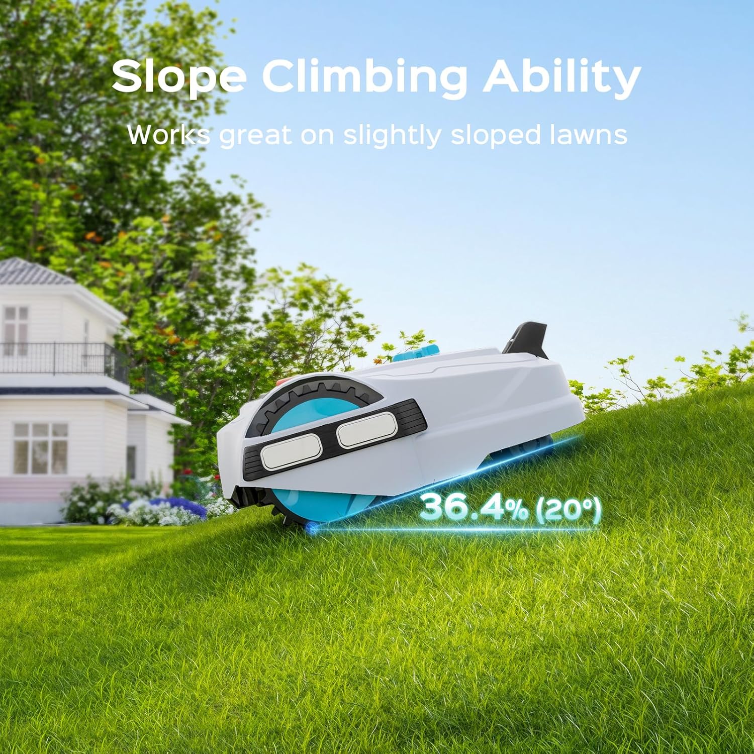 M800Plus Cordless Robot Lawn Mower with GPS + Visual Navigation, Bow-Shaped Path Mowing, APP Control, 4.0Ah Automatic