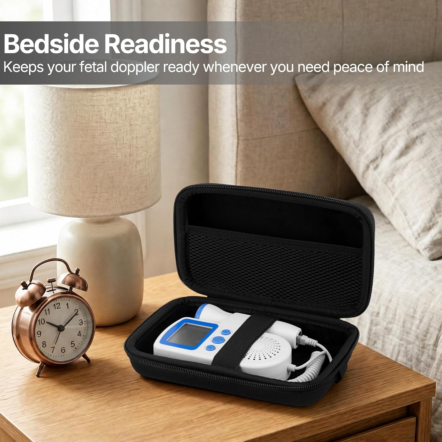 Hard EVA Carrying Case (Case Only) - Fetal Doppler & Baby Heartbeat Monitor Protective Storage Bag Compatible with
