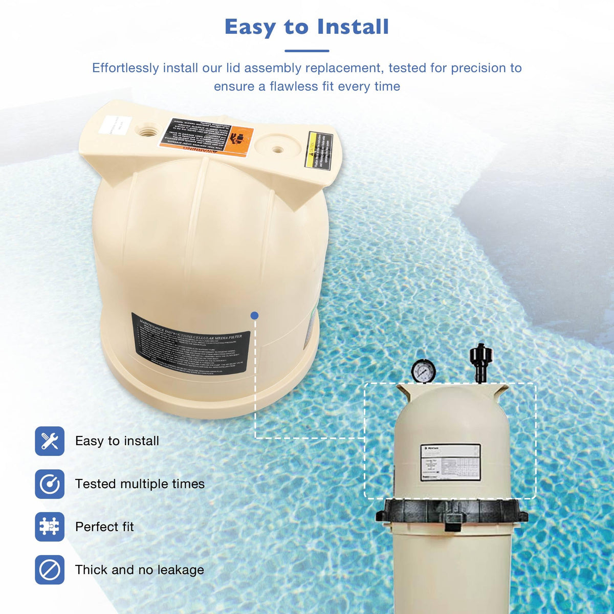 Pool Filter Lid Fits Pentair Clean & Clear CC75 CC150 CC200 & Predator