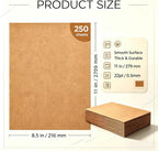 Thin 22pt Chipboard Sheets 8.5 x 11, 150 Kraft Cardboard for Crafts