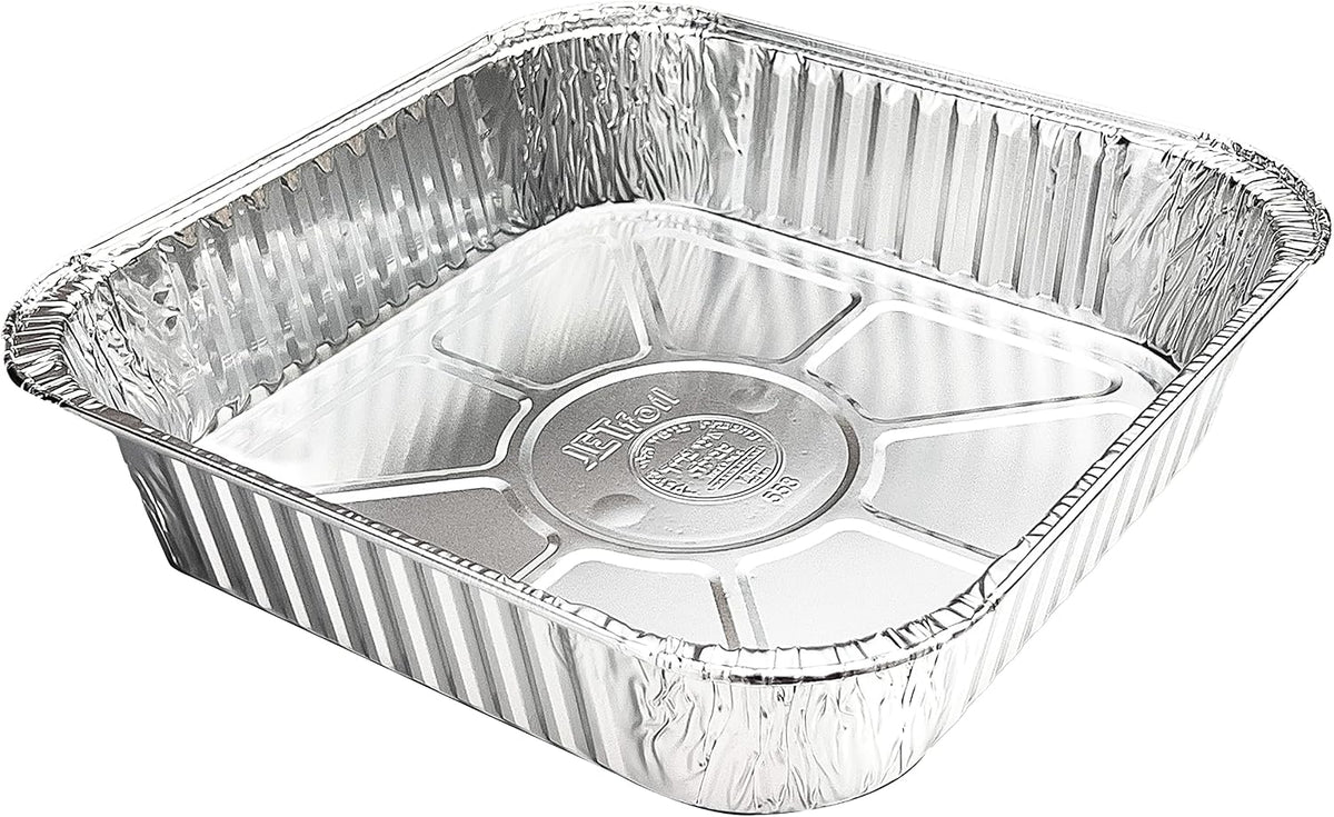 Aluminum Foil Pans Disposable - Square Baking Pan - 8x8 Steam Table Pans - Pack of 30