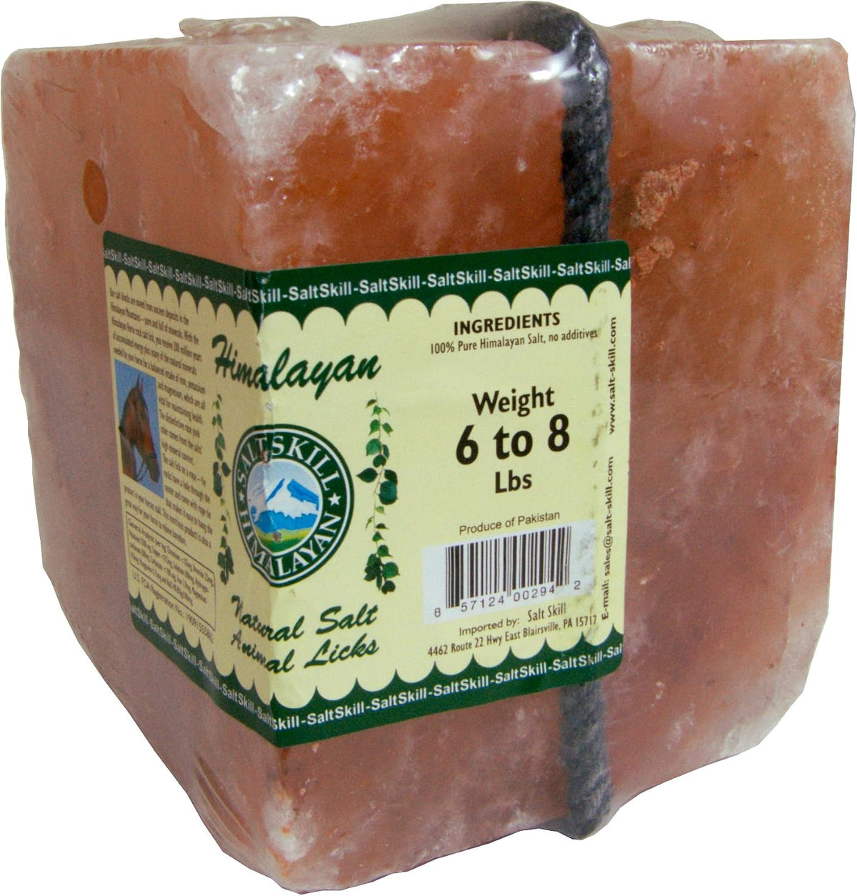 Himalayan Salt Brick Lick for Horses, 6-8 Lbs