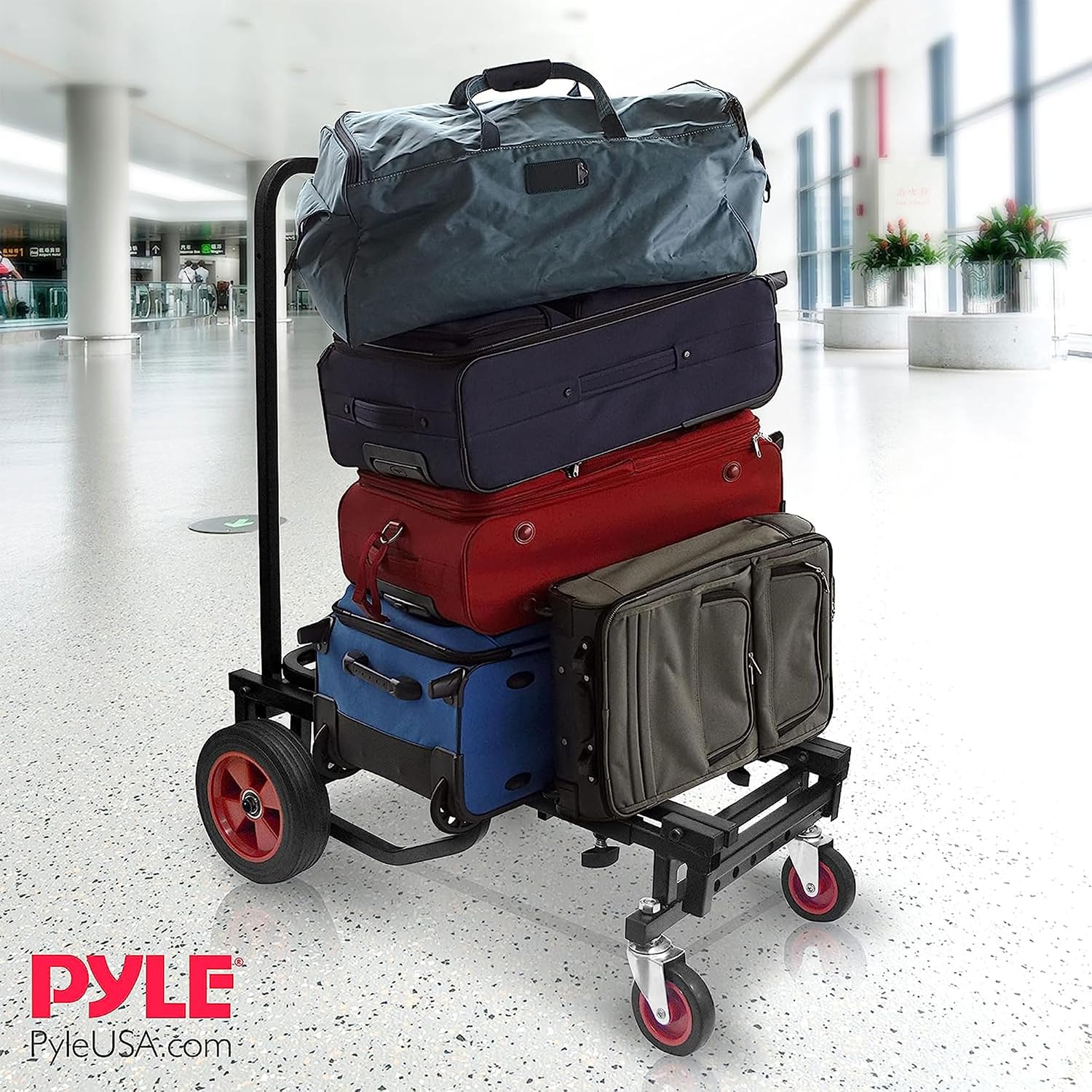 Compact Folding Adjustable Equipment Dolly - Heavy Duty Multi‑Function Convertible Cart Hand Truck/Platform Cart with
