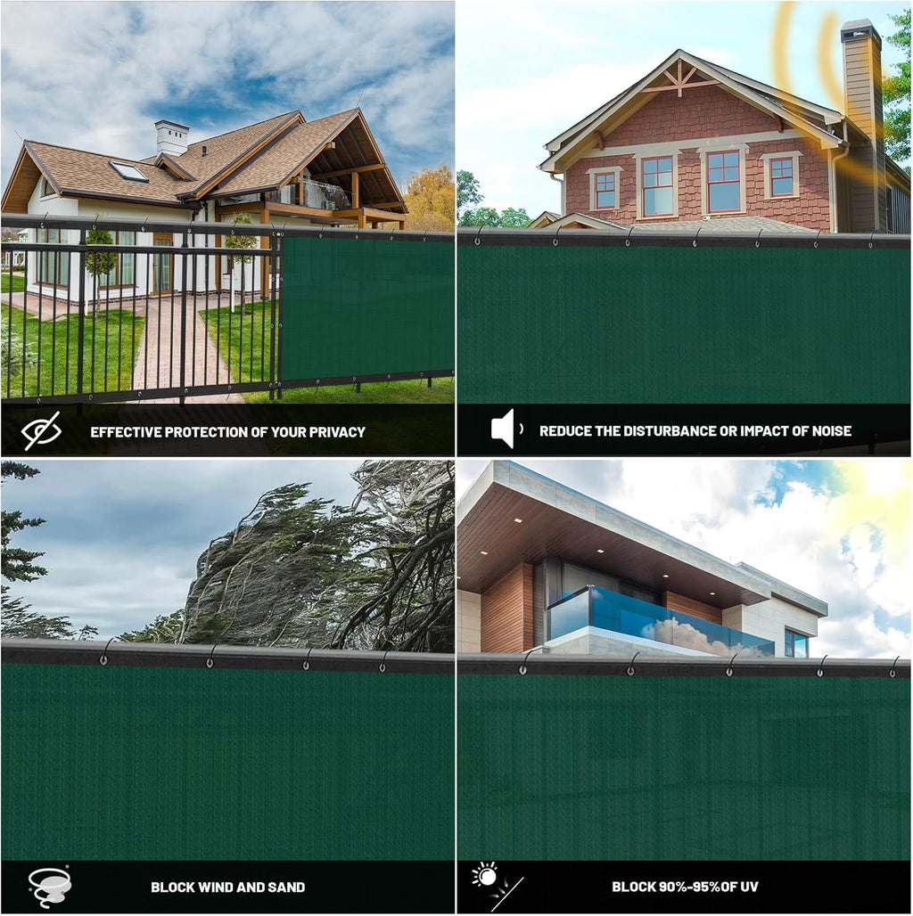 Privacy Screen Fence 4/5/6/8 FT Heavy Duty Dustproof Denoise Fencing Mesh Fabric Shade Net Cover for Outdoor Wall