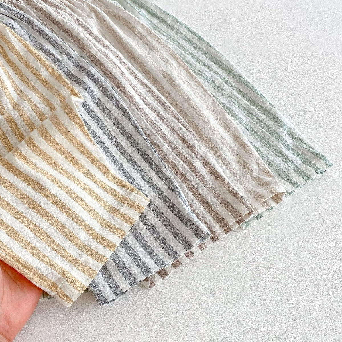 Toddler Baby Linen Pants Boy Spring Clothes Striped Toddler Pants Stretchy Drawstring Elastic Waisted Trousers 3M-5T