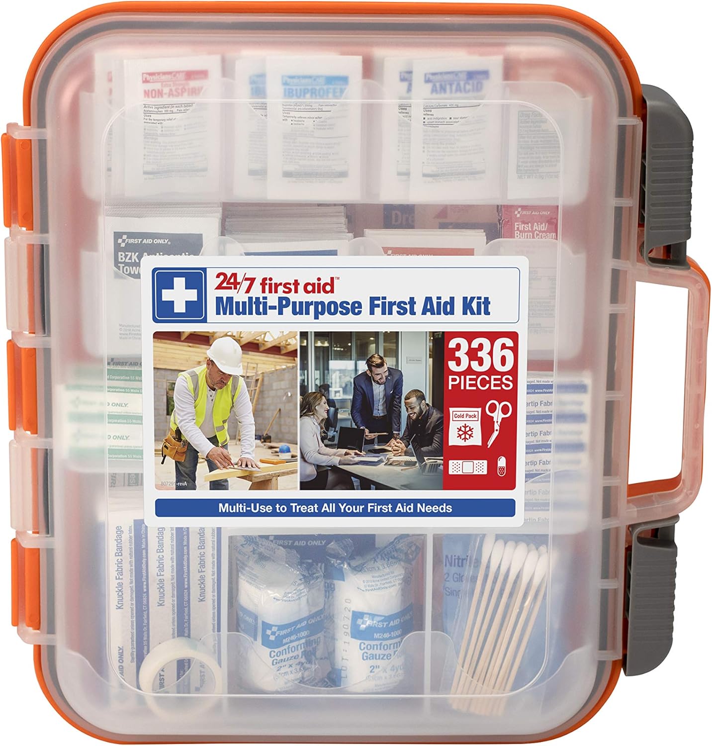 OSHA Compliant First aid Kit, All-Purpose 100-Person Emergency First Aid Kit for Business, Home, and Car in Plastic