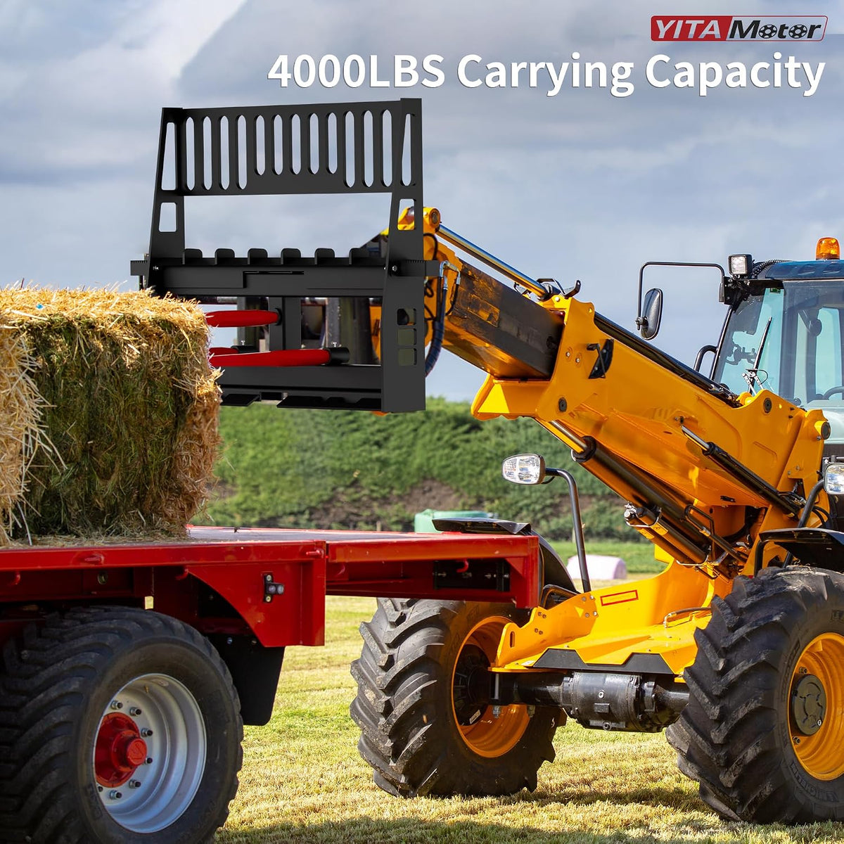 45" 4000 lbs Pallet Forks Frame Attachment & 48" Forklift Blades | with 3 Spear Sleeves
