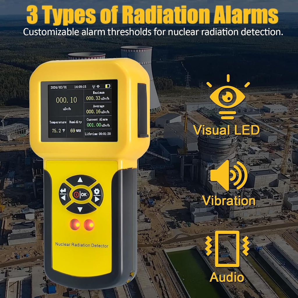 HOLDPEAK Geiger Counter, Rechargeable Nuclear Radiation Detector with LCD Display, Beta, Gamma & X-ray Detection, 5