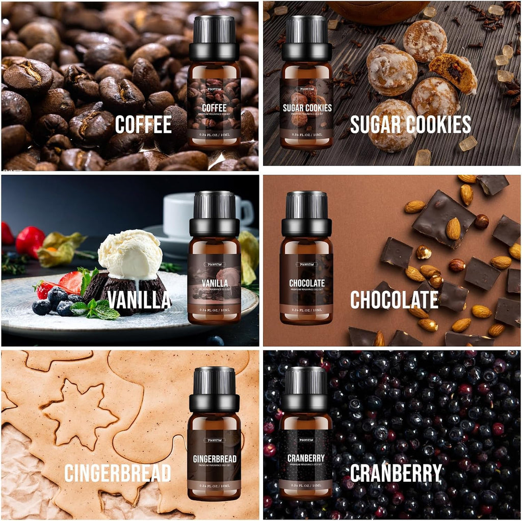Dessert Scent Fragrance Oil Set（6 x 10 ML） | Scented Oil for Soap & Candle Making, Essential Oils for