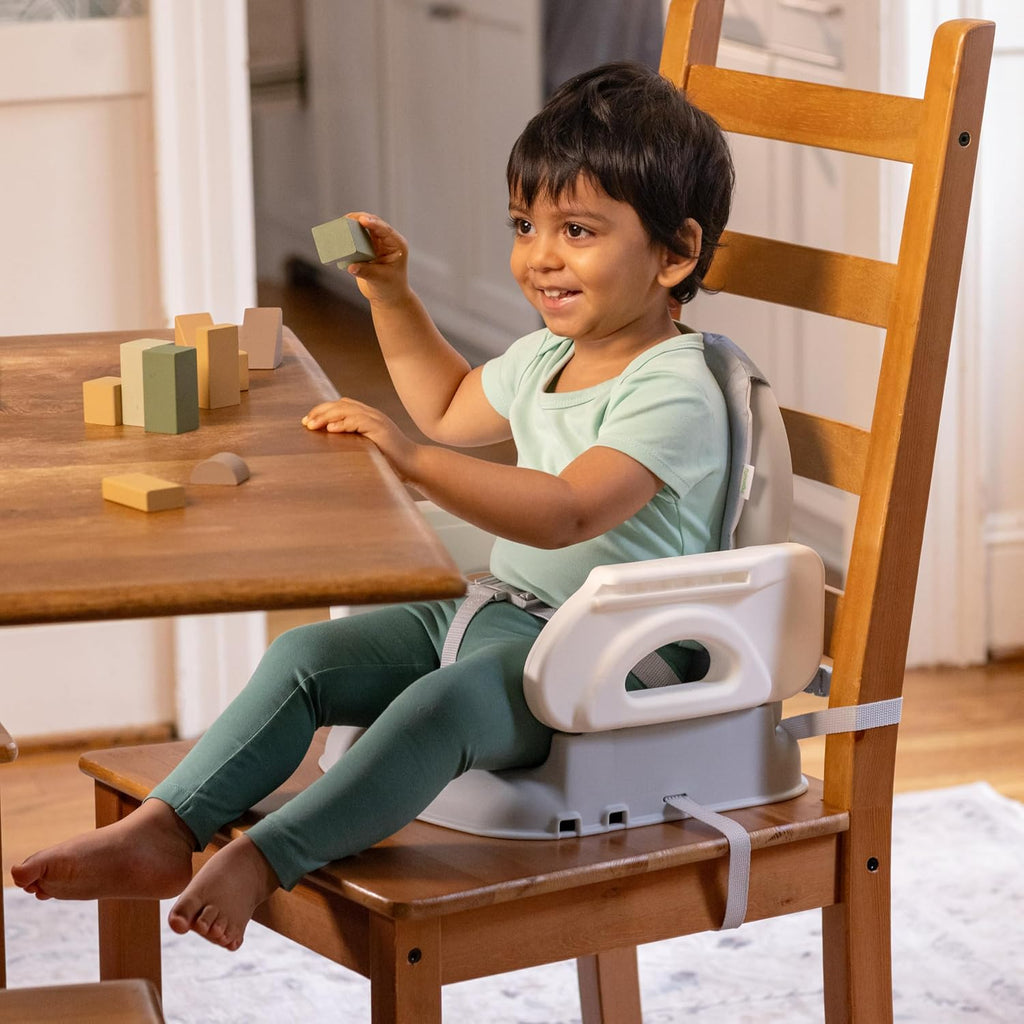 Deluxe Comfort Booster Seat for Kitchen Chair, Compact Fold, Portable, Lightweight, Toddler Booster Seat for Dining