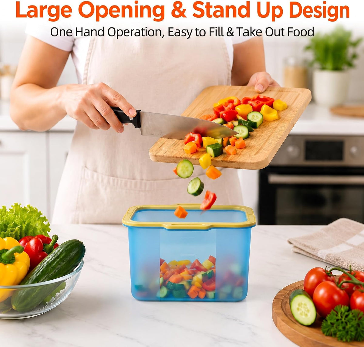 Magnetic Fast Seal Reusable Silicone Food Storage Bag, 68 oz, NUZEAK