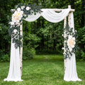 2 Pcs Wedding Arch Flowers, Large Artificial Flower Swags, White