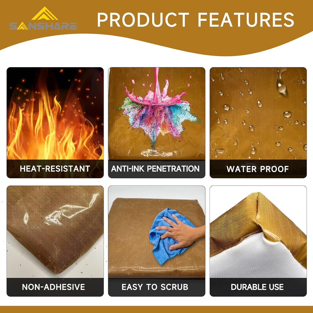 Heat Press Covers 15x15 4Pcs for Speed Easy Sublimation Protection | Reusable Heat Press Platen Wrap Cover, No Need