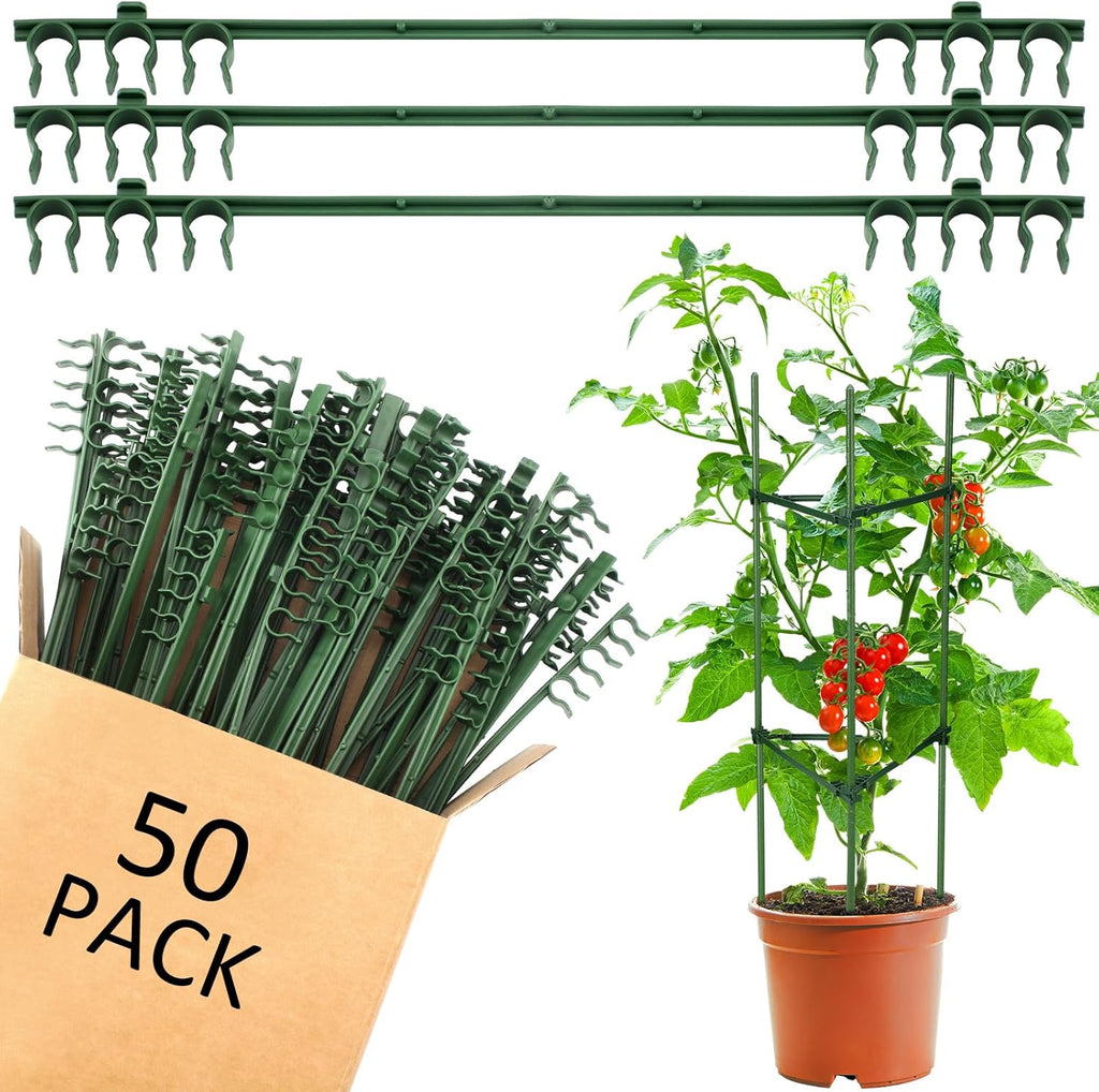 50 Pcs Adjustable Plant Stake Arms for Tomato Cage 11 Inch Expandable Trellis Connectors 11mm Diameter Garden Plant