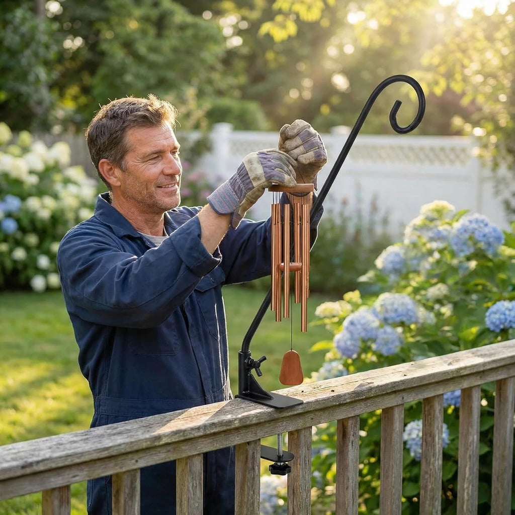 Heavy Duty Deck Hook,360 ° Rotating Design,Pole 15”Long Metal Deck Railing Hooks for Hanging Bird
