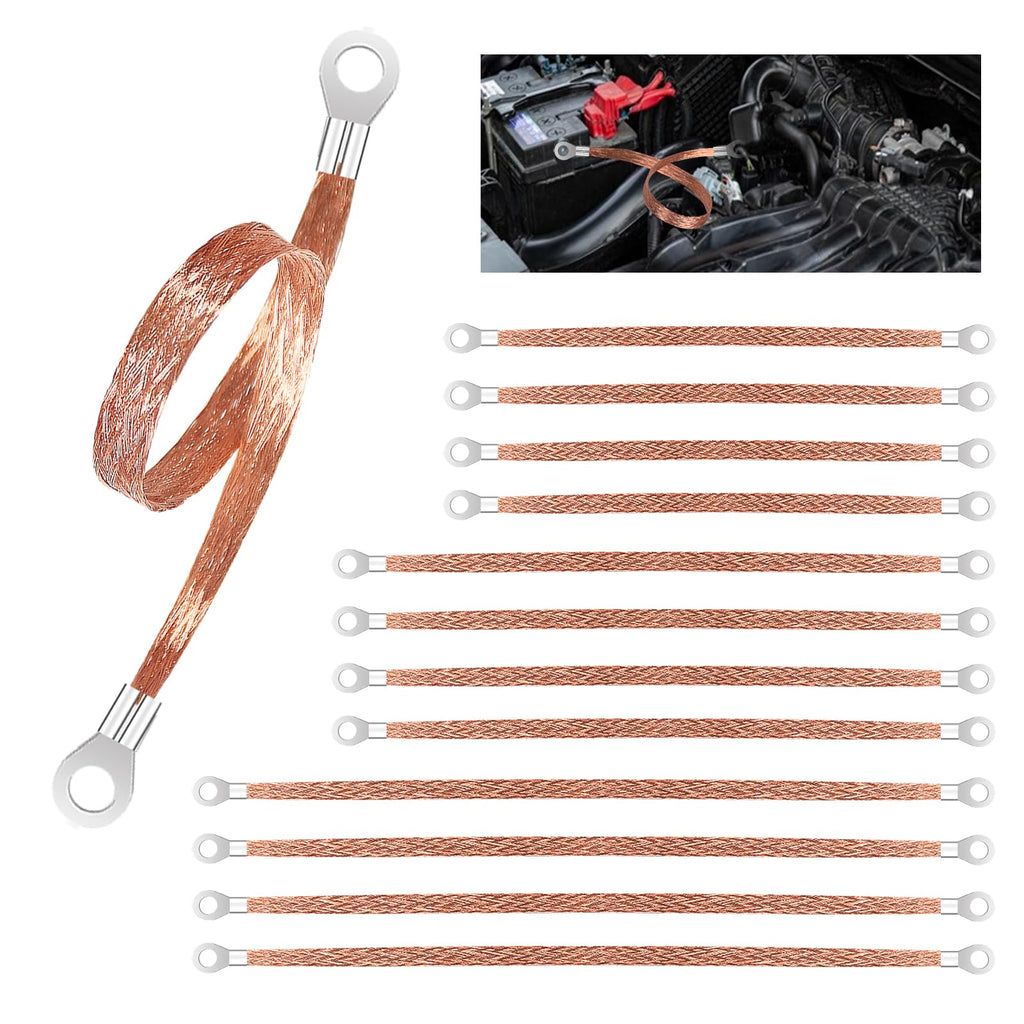 12 Pcs 10/15/20 Inch Engine Ground Strap Kit