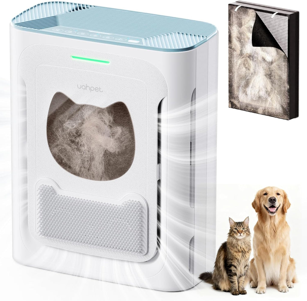 Pet Air Purifier, H13 HEPA Filter for Pet Hair, Dander & Odors, 2100 Sq Ft Coverage, Plug & Play No WiFi Required