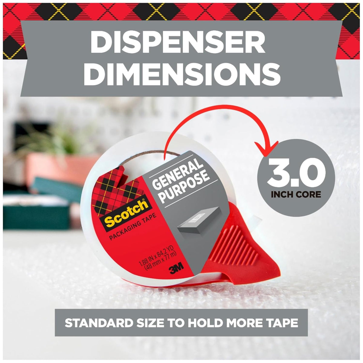 General Purpose Packing Tape, 1.88 in x 84.2 yd, 1 Roll