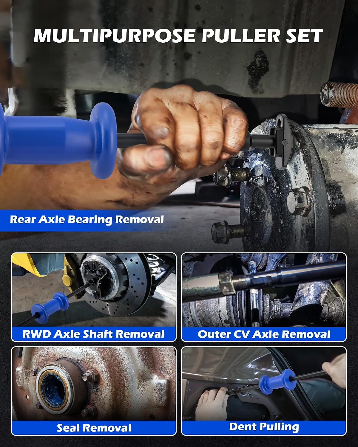 OMT 22pc Slide Hammer Puller Set, Axle Bearing Hub & Seal Remover Kit