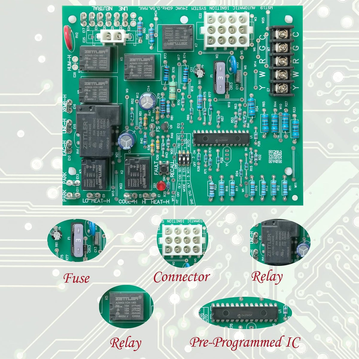 PCBBF162S Furnace Control Board, 50M56-743 Replacement for Goodman Furnace Control Circuit Board, PCBBF132, PCBBF132S,0130F00006, 0130F00006S, PCB00109, PCBBF109, PCBBF122, PCBBF122S