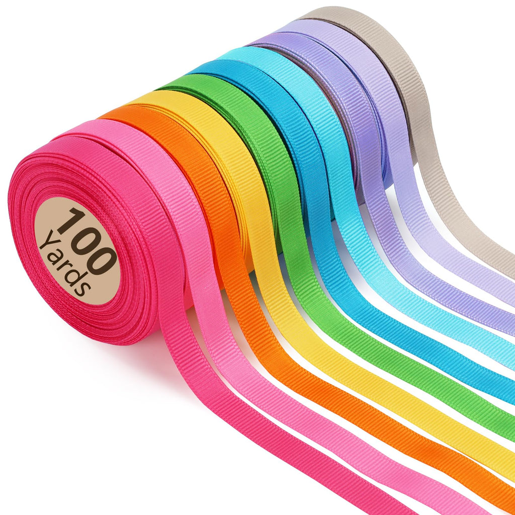Grosgrain Ribbon Set, 10 Colors, Spring Easter Craft Ribbons