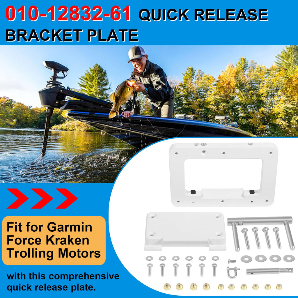 010-12832-61 Quick Release Bracket Plate Mount Fit for Garmin Force Kraken Trolling Motor, Heavy-Duty Mounting Bracket Replace for 010-12832-60, 0100209801