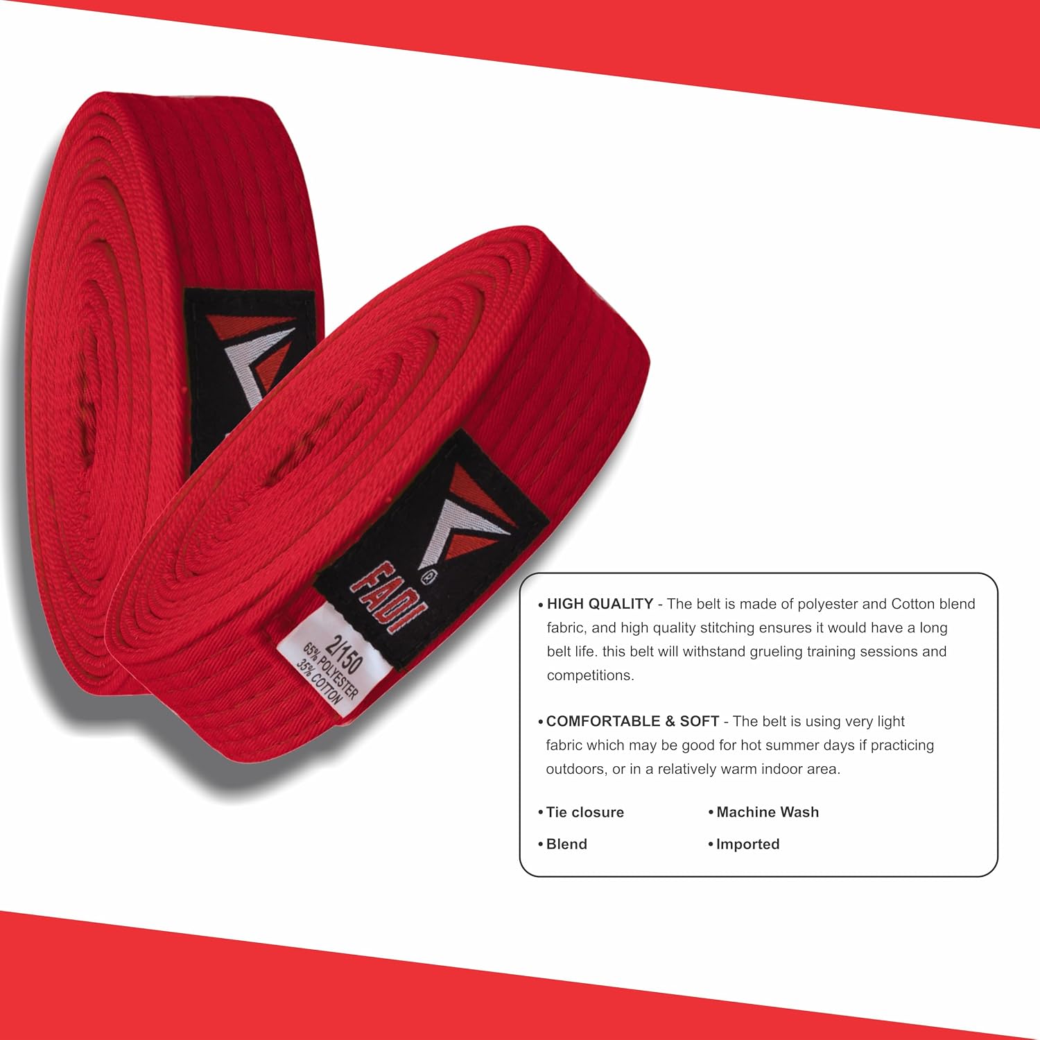 Martial Arts Belt for Karate, Judo, Aikido and Taekwondo - Durable Cotton-Polyester Blend for Adults and Kids