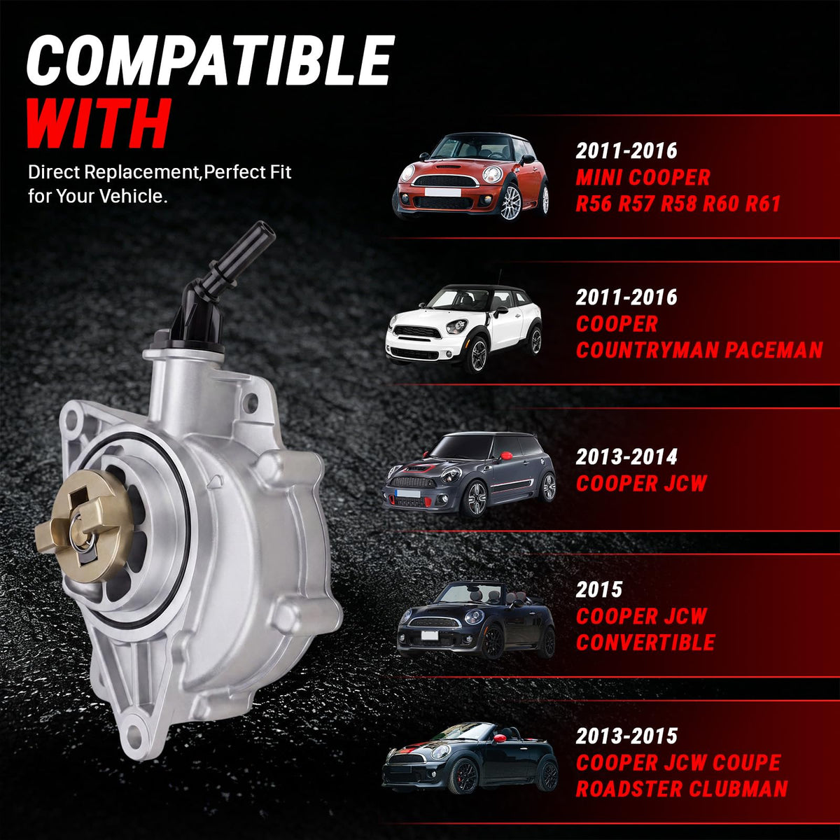 11667586424 Brake Vacuum Pump Compatible with Cooper
