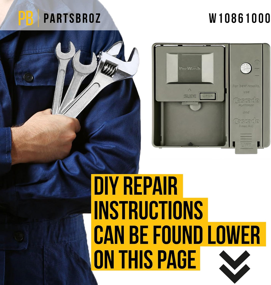 Dishwasher Detergent Dispenser for Whirlpool WDP540HAMZ4