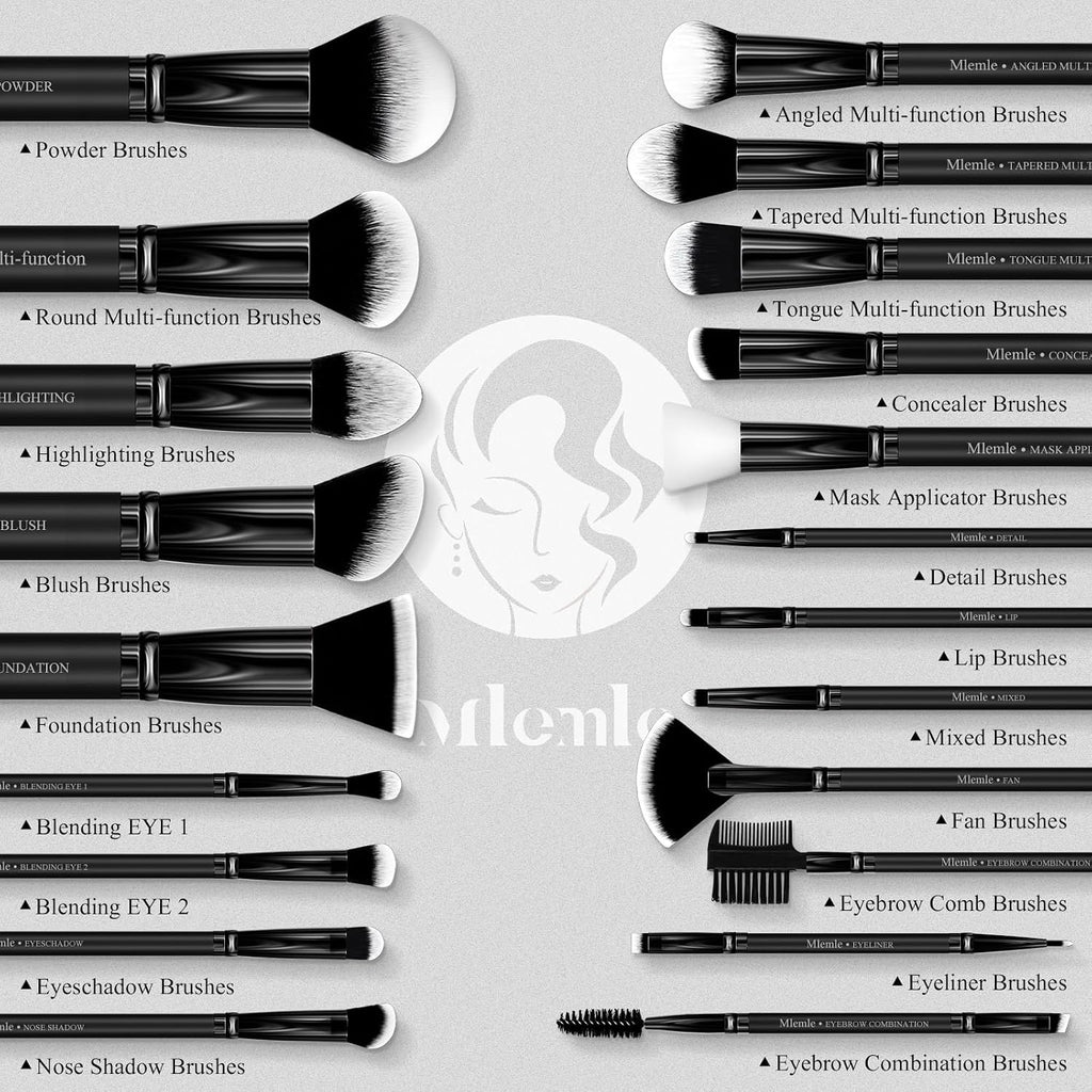 Makeup Brushes Set, Mlemle Professional 26 Pcs Makeup Kit, Include Powder Foundation Concealers Blush Eye shadows
