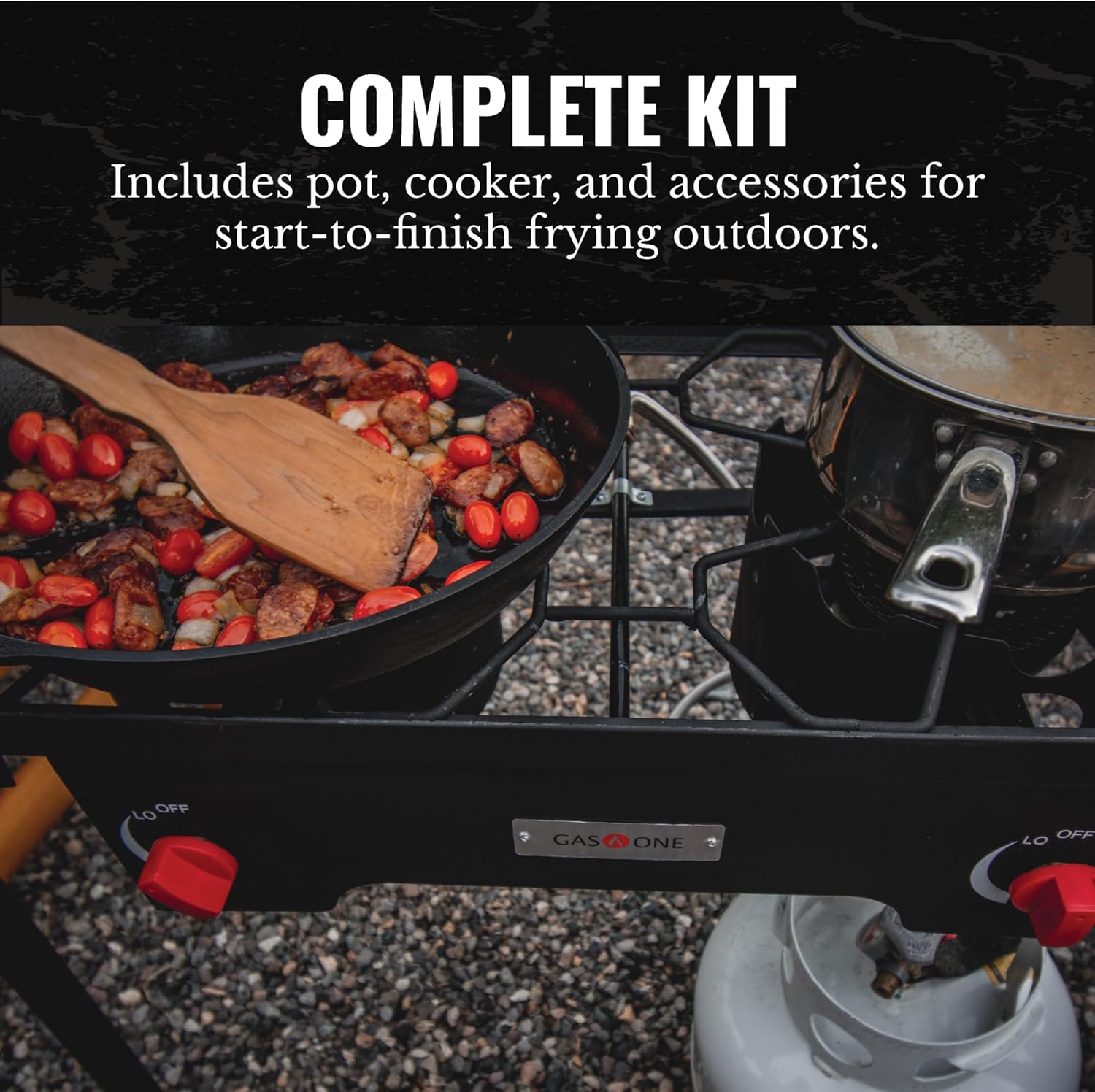 Propane Double Burner Two Burner Camp Stove Outdoor High Pressure Propane 2 Burner Adjustable PSI Regulator and 4ft