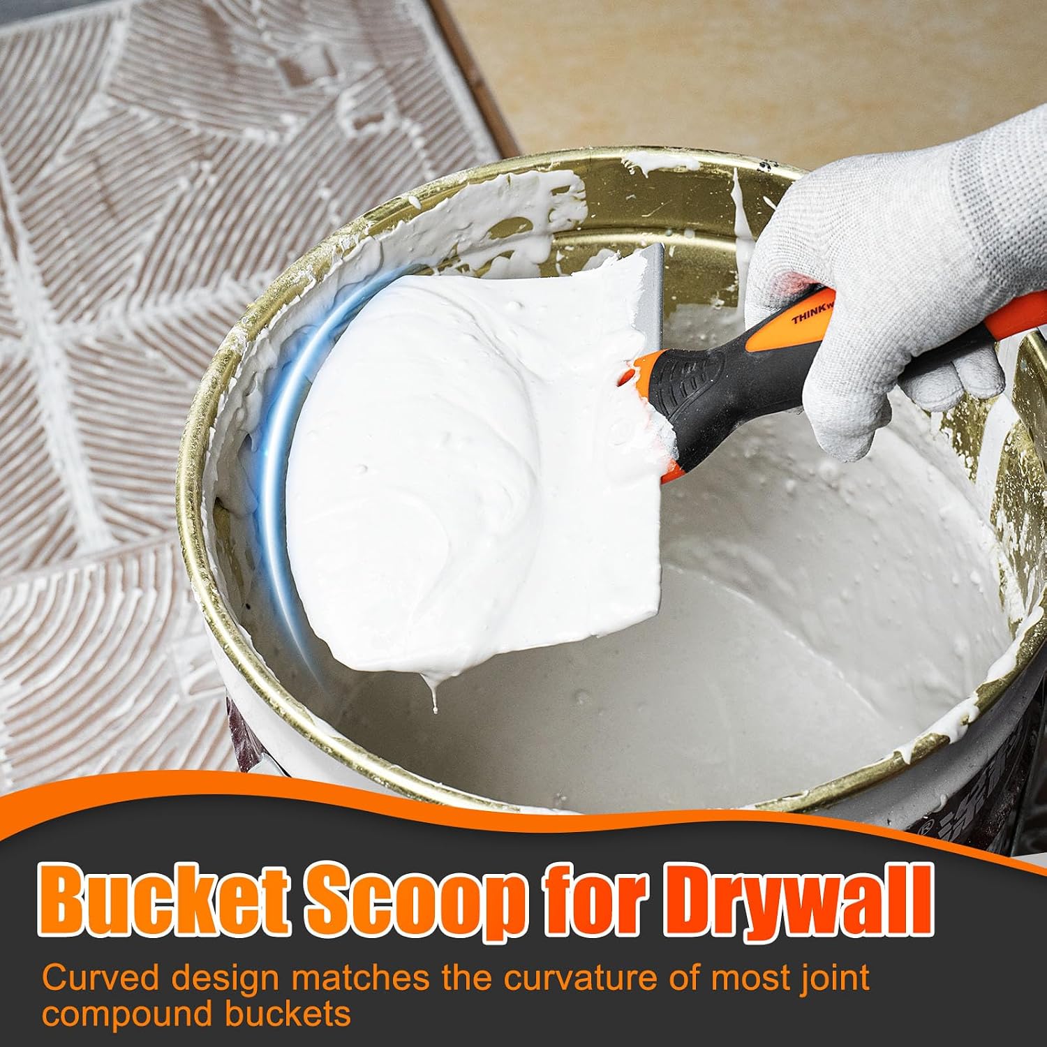 Drywall Knife Set, 10Pcs Drywall Tools Kit | Putty & Taping Knives, Painter Scraper, 14" Drywall Mud Pan and Scoop