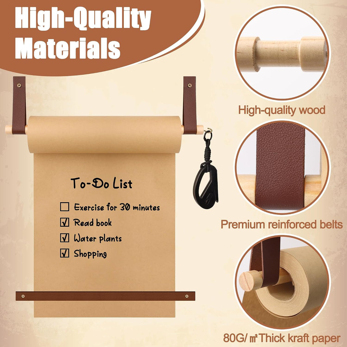 11.8" Kraft Wall Mounted Butcher Paper Roll Holder Dispenser
