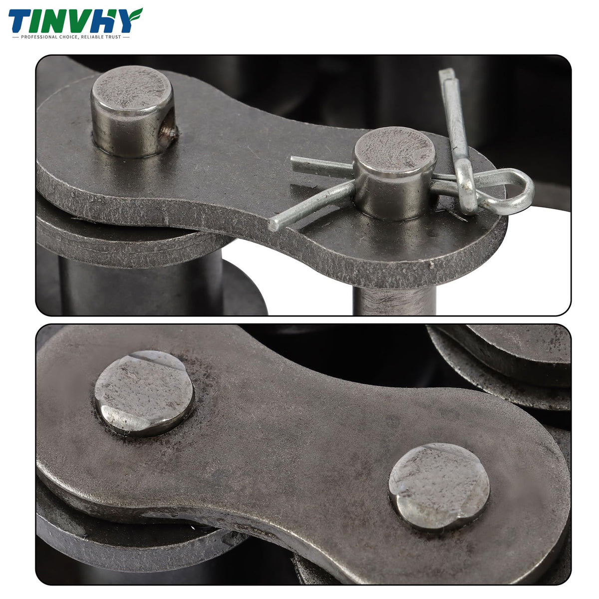 TINVHY 100 Roller Chain 10 Ft Kit with Connecting Links