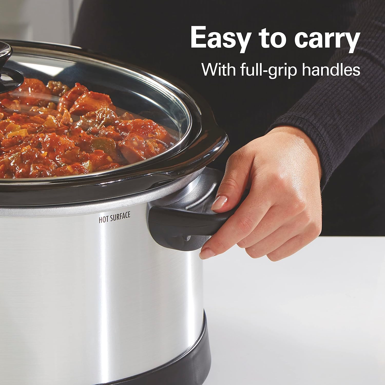Set & Forget 8 Quart Programmable Slow Cooker | Flexible Cooking Options With 3 Heat and Adjustable Time Settings |