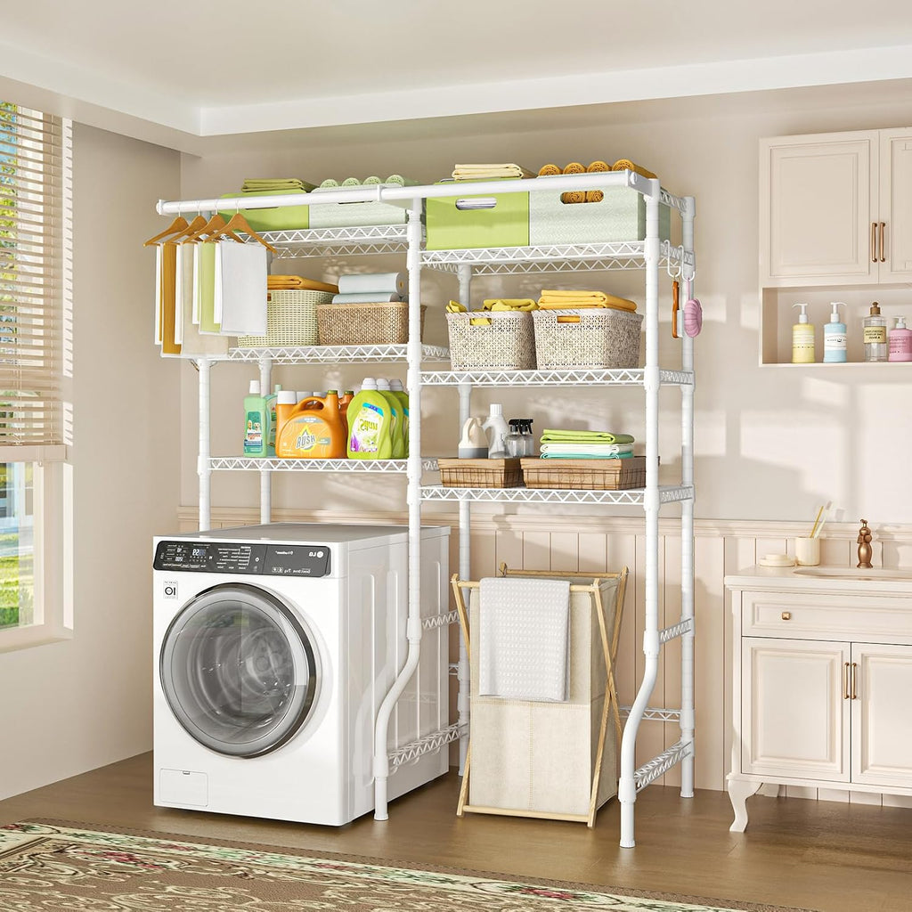 U13 Over Washer and Dryer Storage Shelves, Laundry Room Standing Shelf