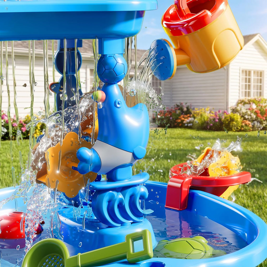 3-Tier Sand and Water Table for Kids, Summer Outdoor Beach Outside Backyard Activity Sensory Kids Sand and Water