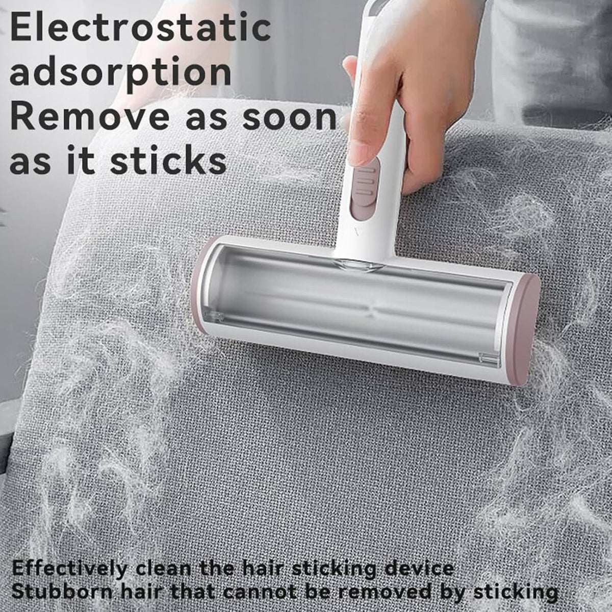 Pet Hair Remover, Lint Brush - Reusable Lint Roller for Cat & Dog Hair on Couch, Carpet, Rugs & Bedding - Portable