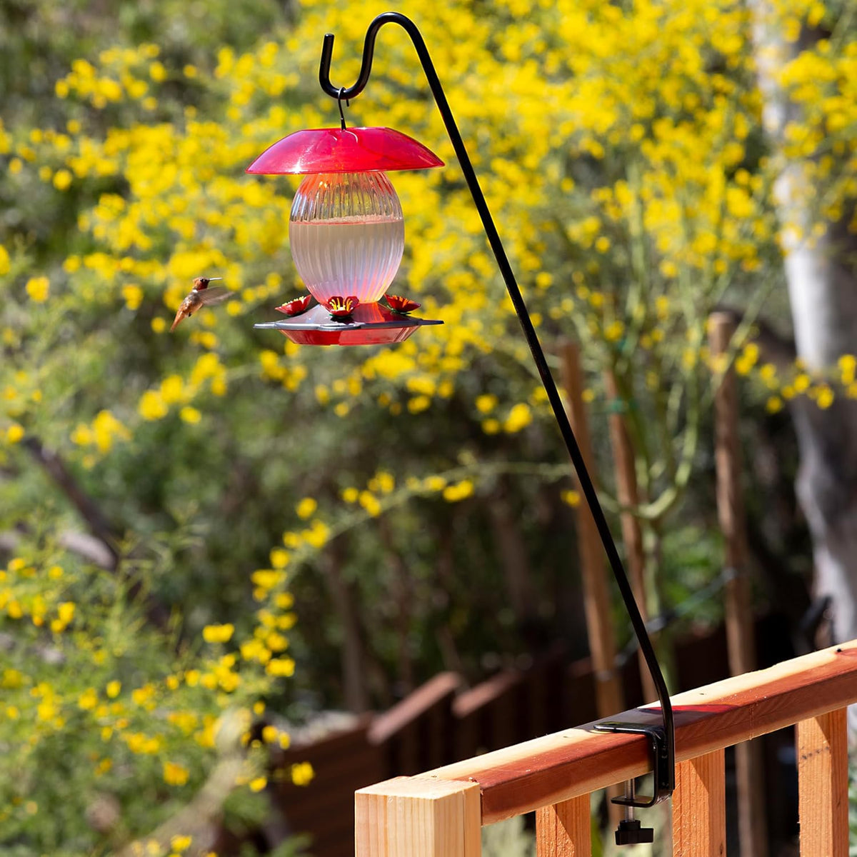 Deck Hook, 13in Steel Bird Feeder Hanger for Outdoors