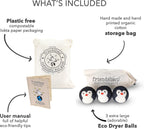 Wool Dryer Balls, Organic Reusable Fabric Softener Alternative for Laundry, Handmade, Fair Trade, Hypoallergenic