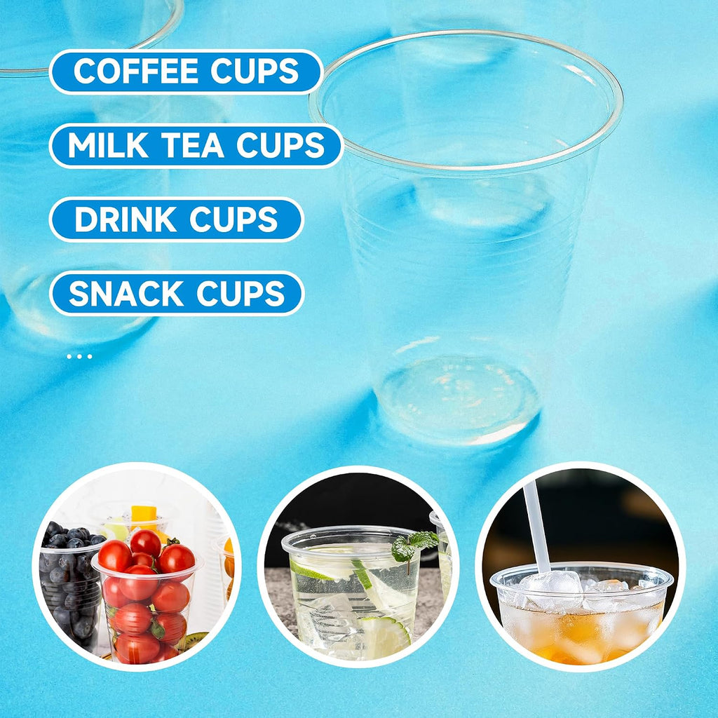 500 pack 9 oz Disposable Plastic Cups, Clear Plastic Cups Tumblers, Disposable Cups Bulk, Transparent for Wedding