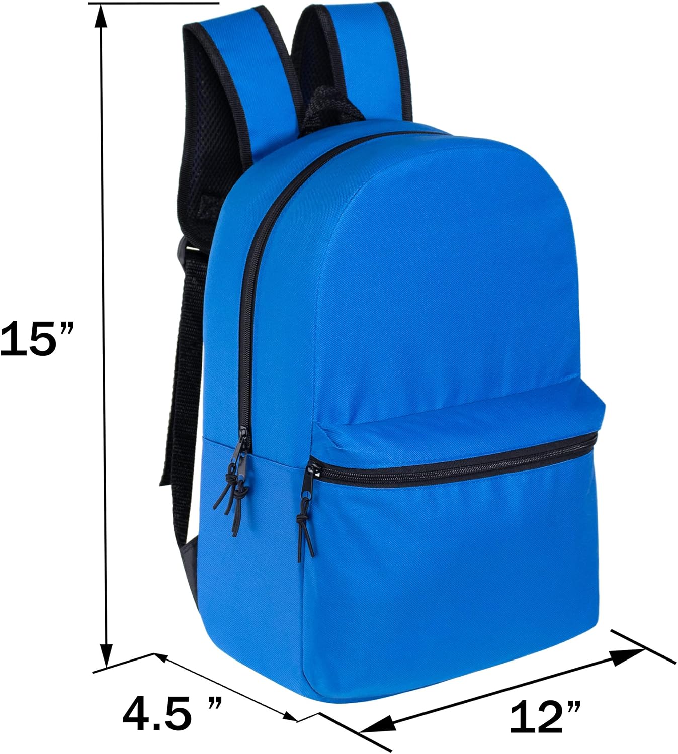 24-Pack 15" Backpacks for Kids - Bookbags in Bulk for Elementary, Middle, and High School Students, 12 Assorted Colors