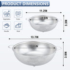 Gulex Colander Stainless Steel 5-Quart with Base, Strainer for Kitchen Food
