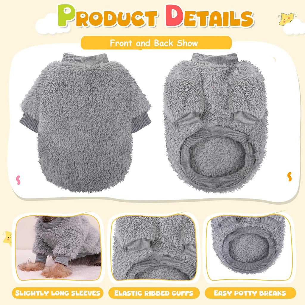 Dog Sweaters for Small Dogs, Soft Fleece Puppy Sweater, Warm Winter Dog Clothes, XXS Pet Sweaters for 1-3 lbs Teacup